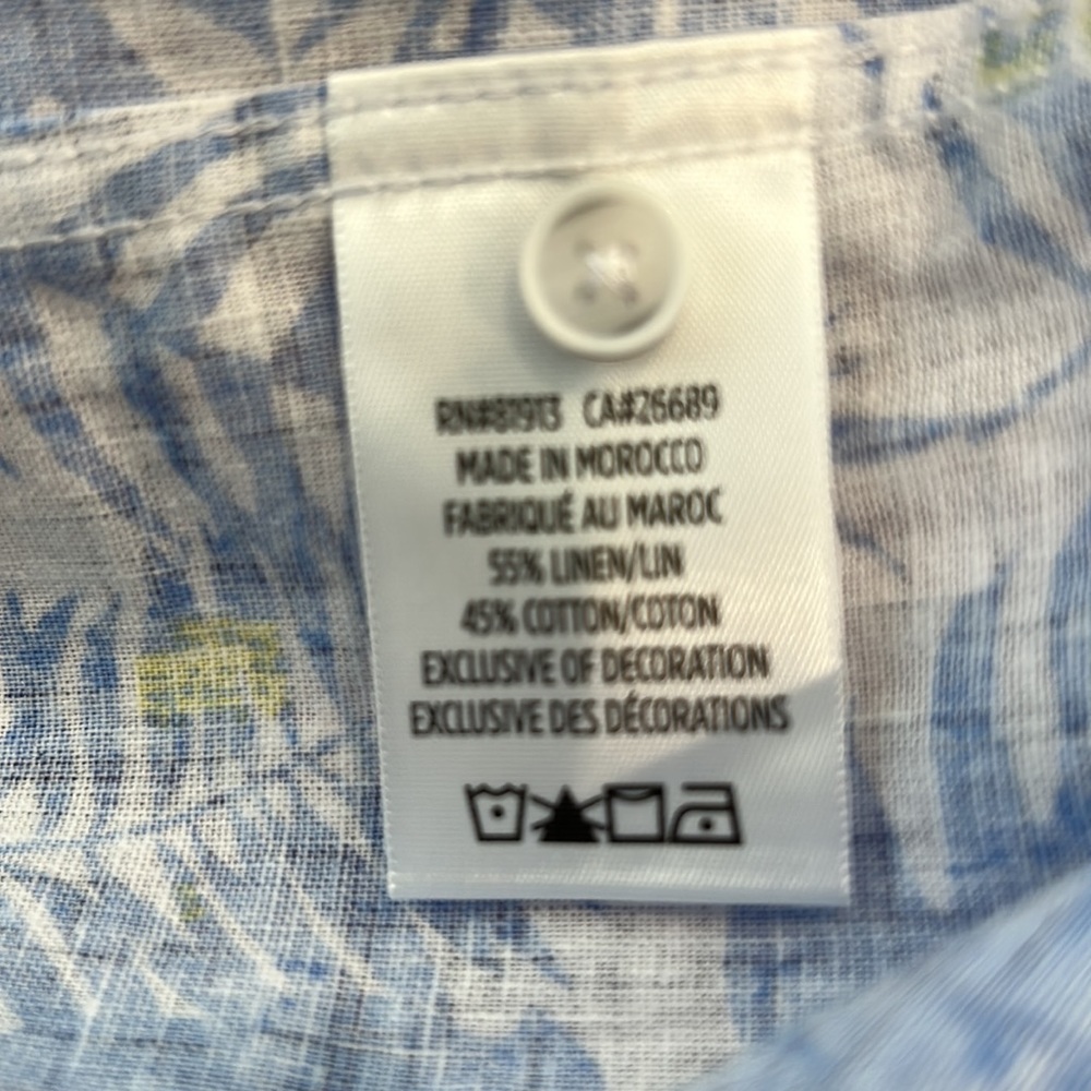NEW Robert Graham Linen/Cotton SS Button Front Shirt - Picture 9 of 9